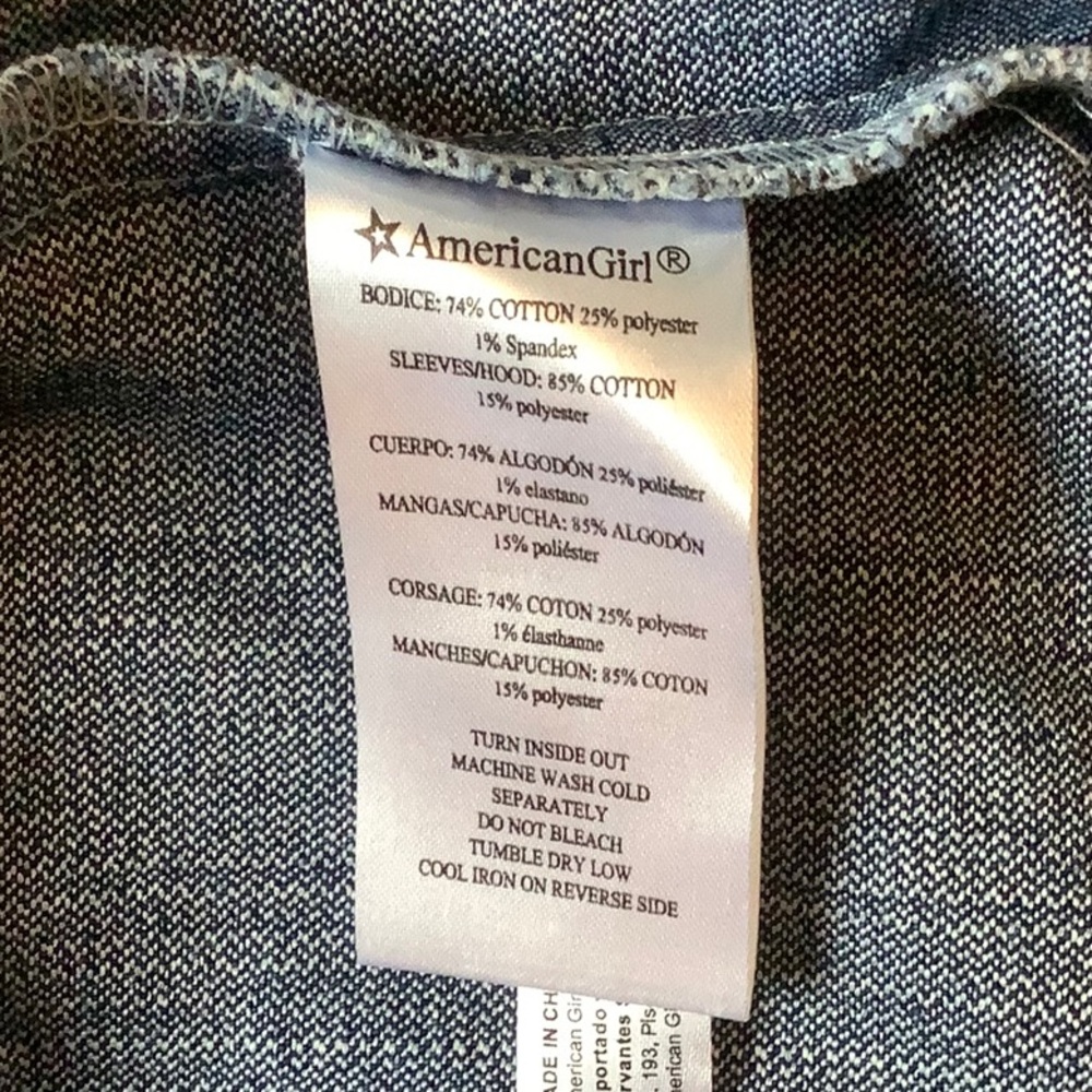 American Girl Hooded Denim Jacket - Picture 4 of 9